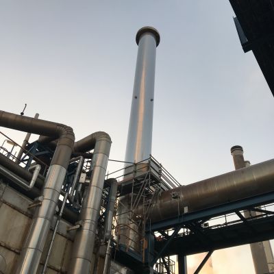 overzicht van de flue gas stack