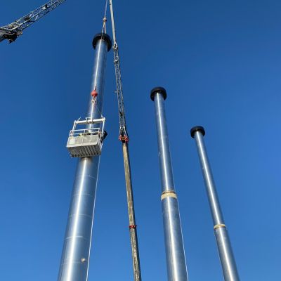 overzicht van de drie schoorstenen