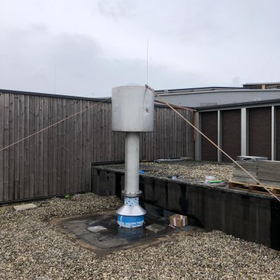 The outside look of a quench pipe system in the hospital of Deventer.